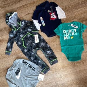 Nike Gray and Black Kids Bodysuit